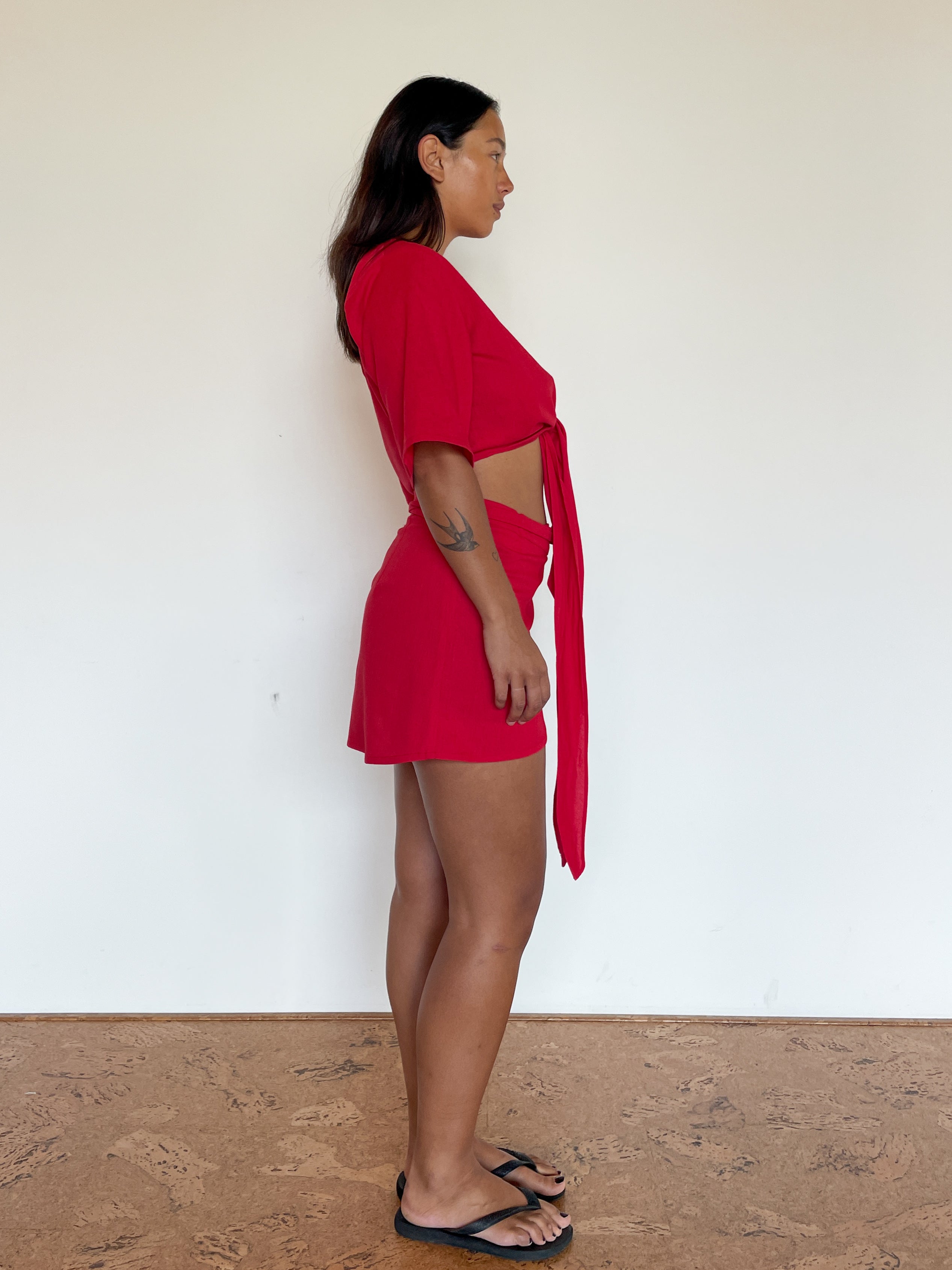 ultimate wrap skirt | red