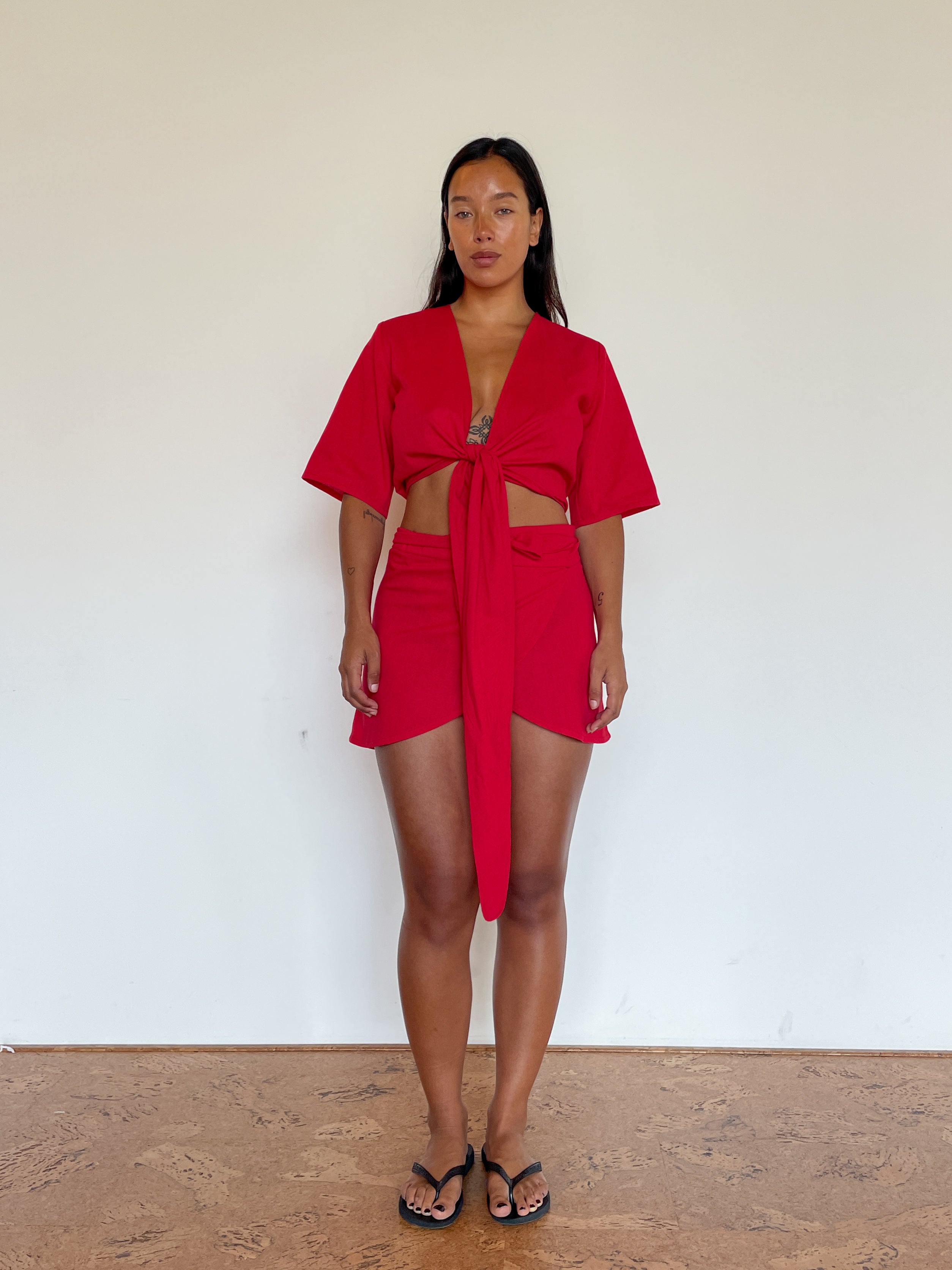 ultimate wrap skirt | red