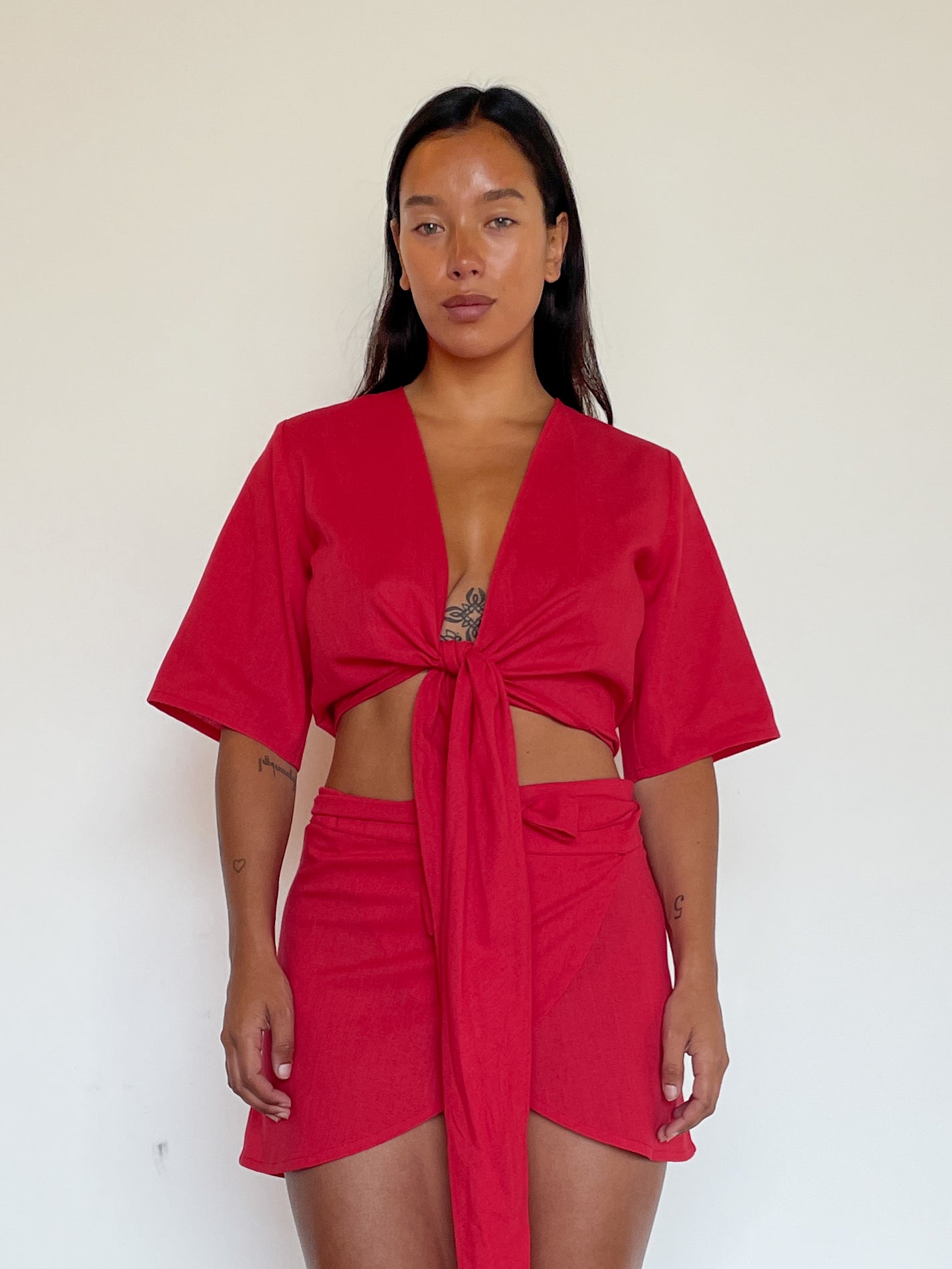 ultimate wrap skirt | red