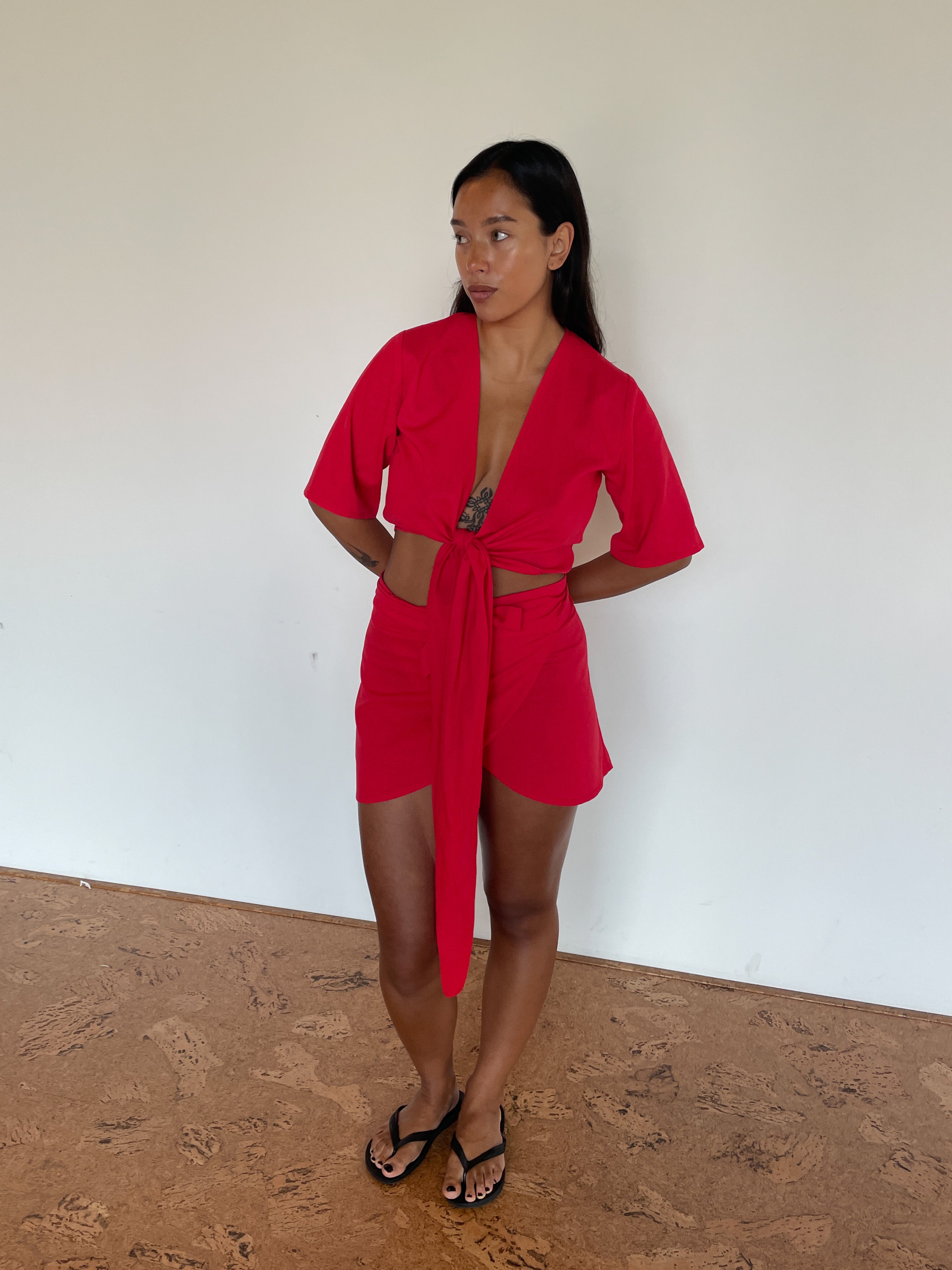 ultimate wrap skirt | red