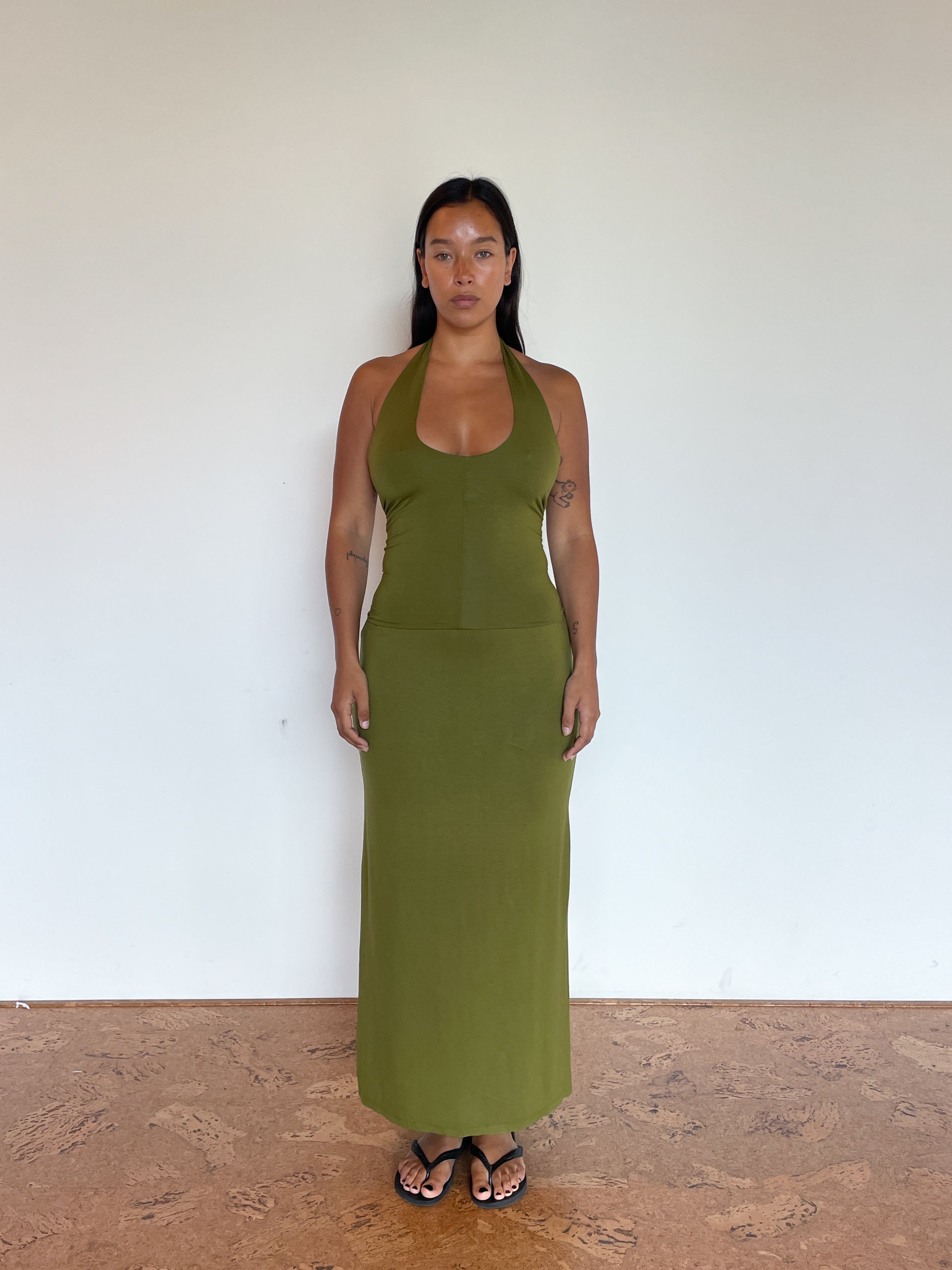 2-way maxi stretch skirt | matcha | last pieces