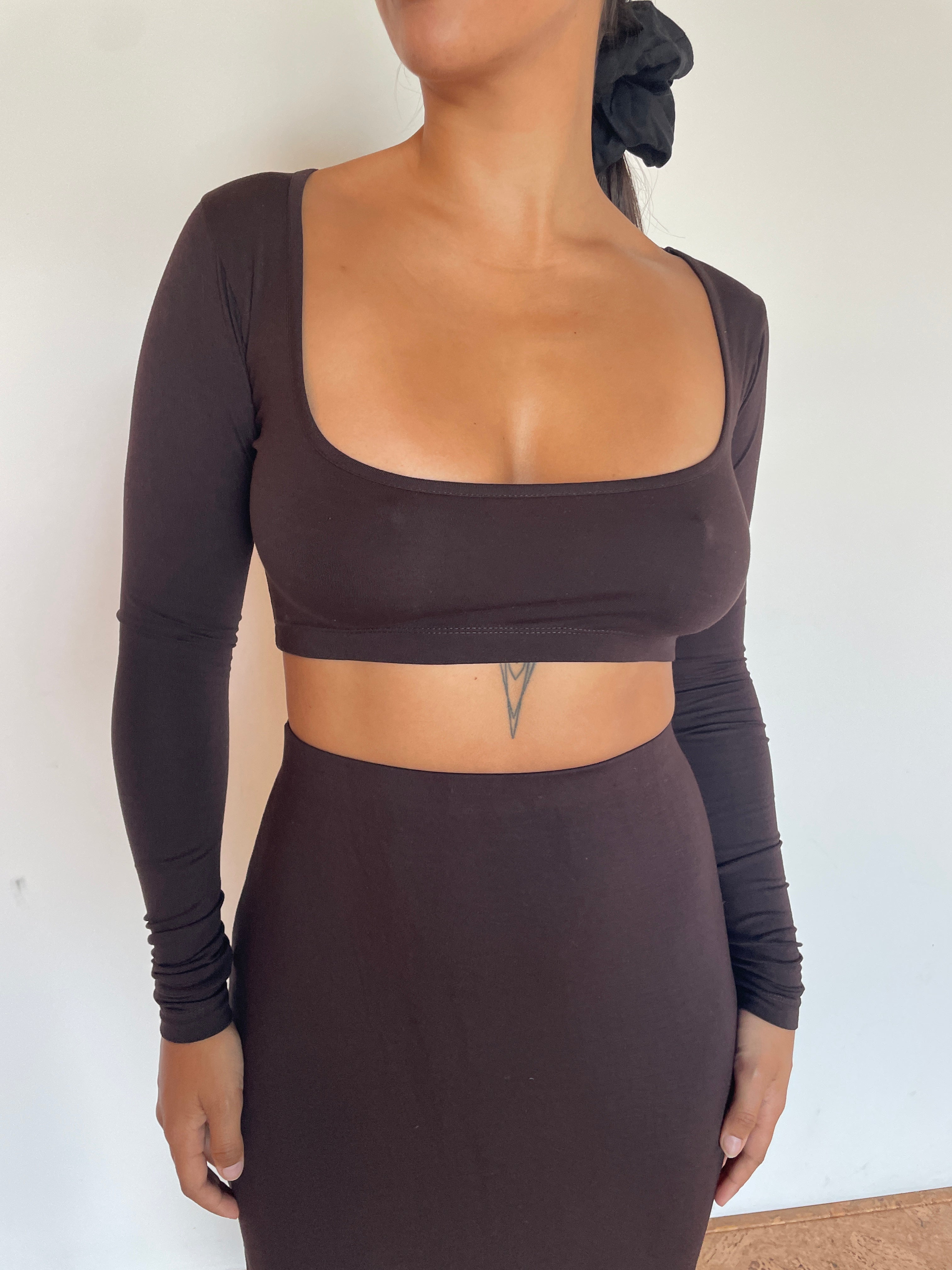 cropped longsleeve | espresso