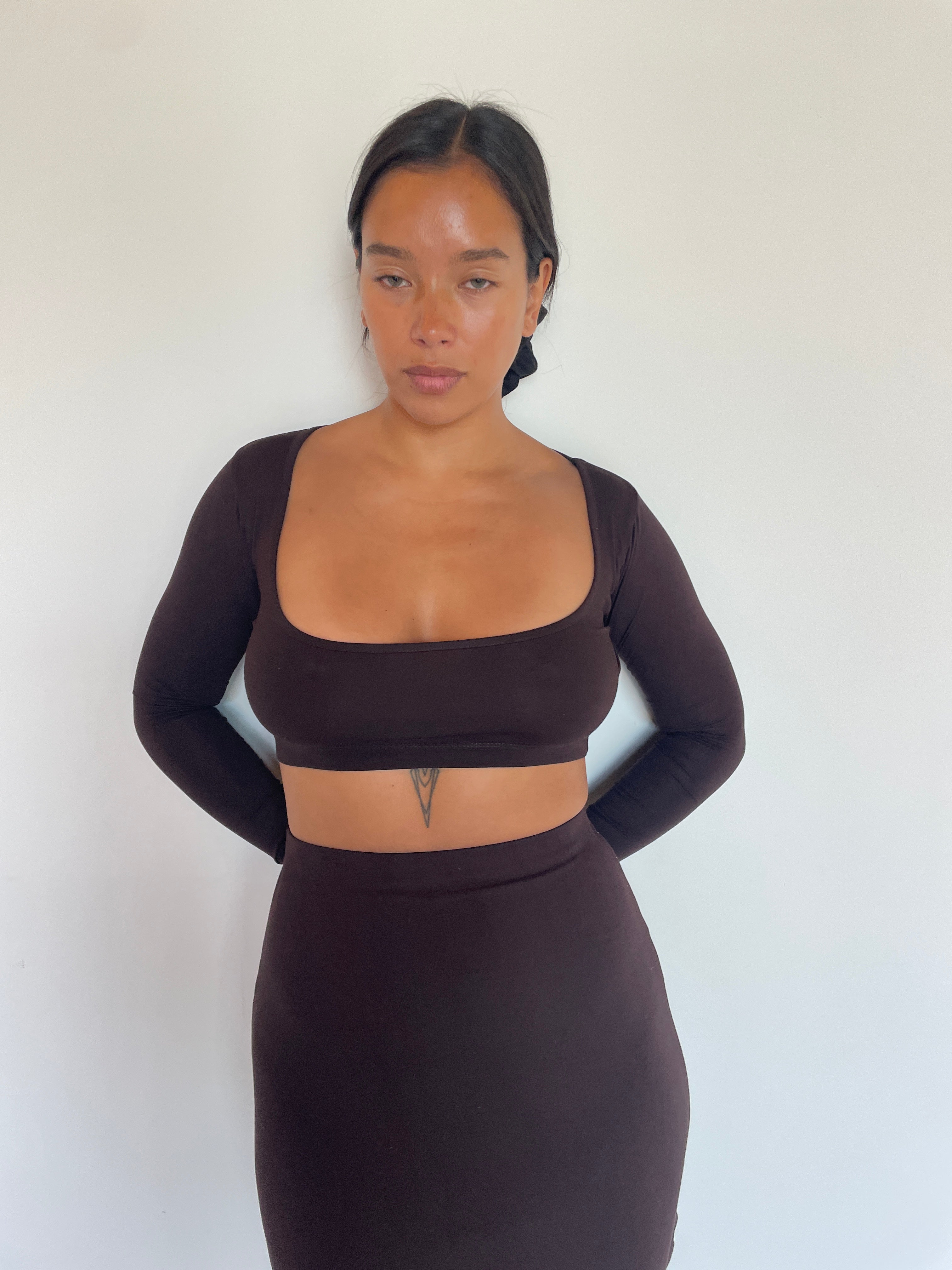 cropped longsleeve | espresso
