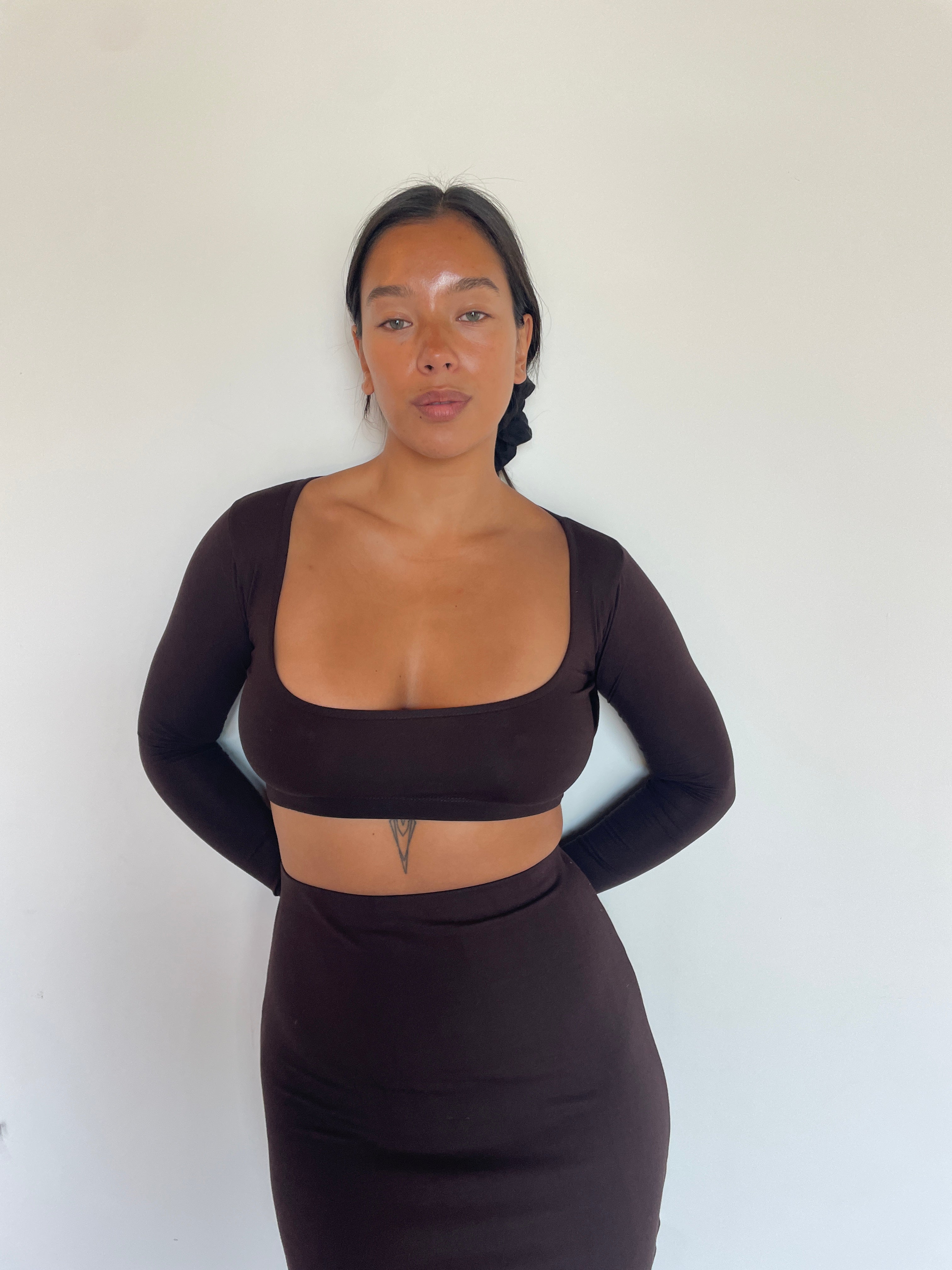 cropped longsleeve | espresso