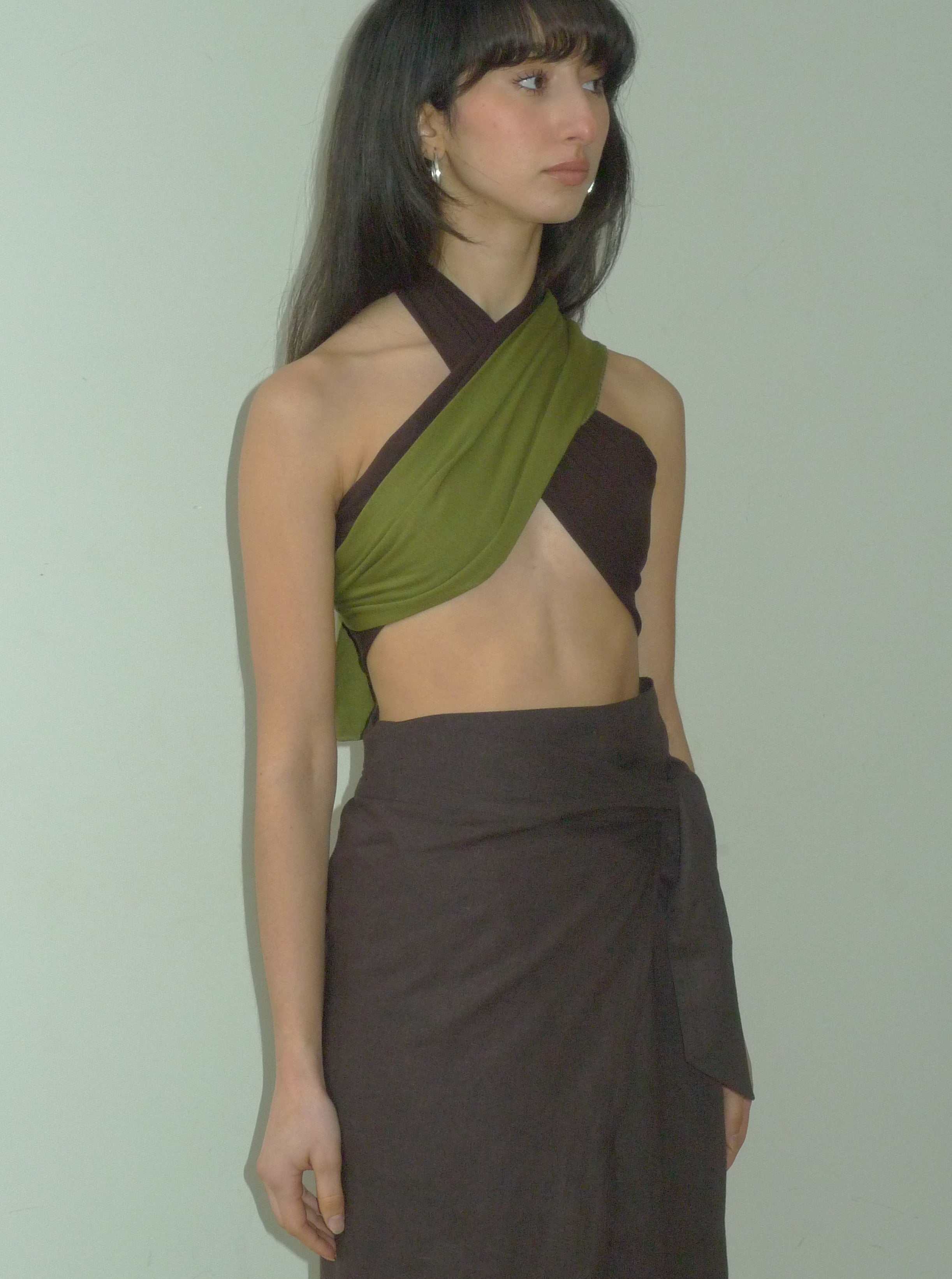 4-way scarf shrug top | matcha | last pieces