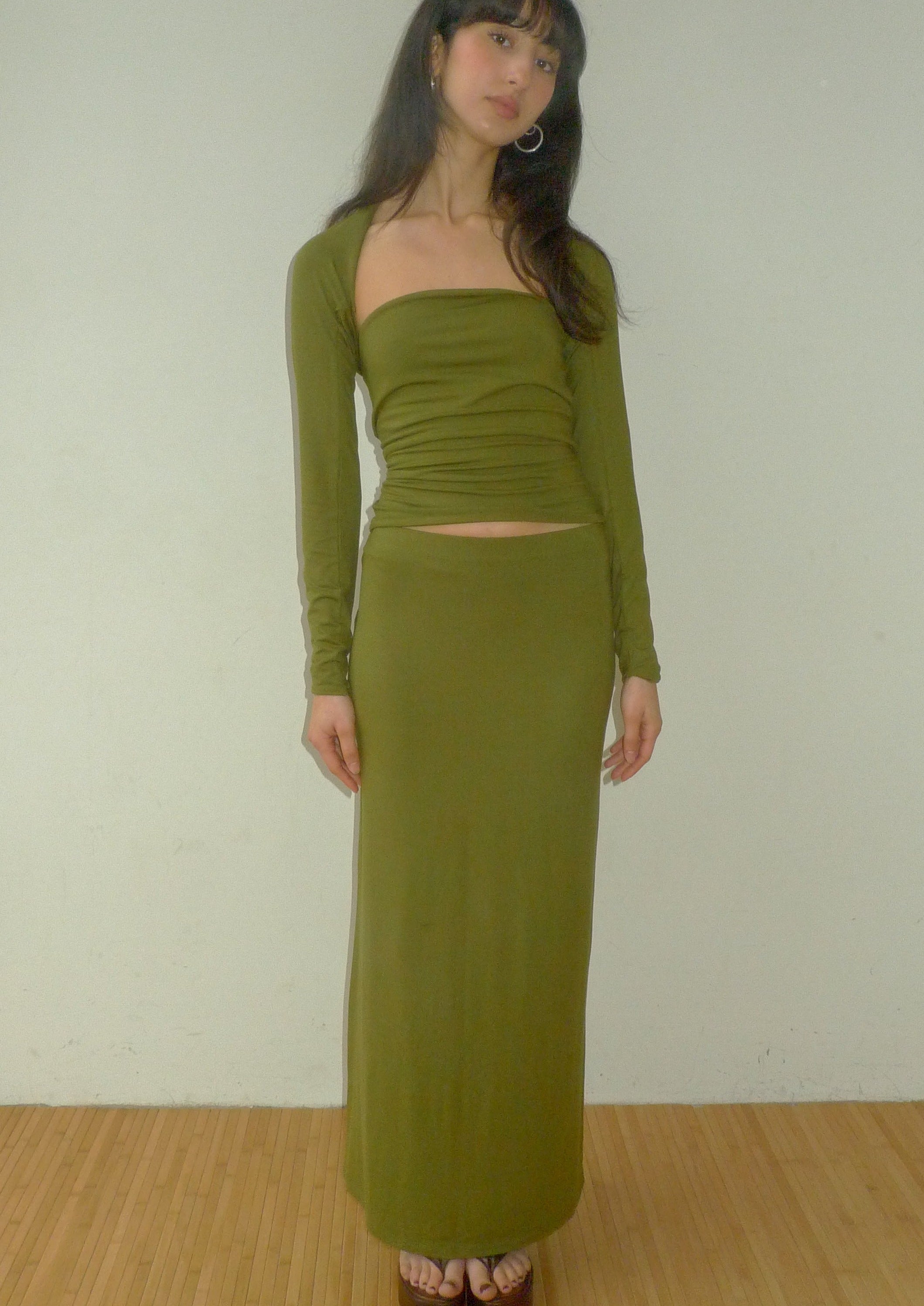 4-way scarf shrug top | matcha | last pieces