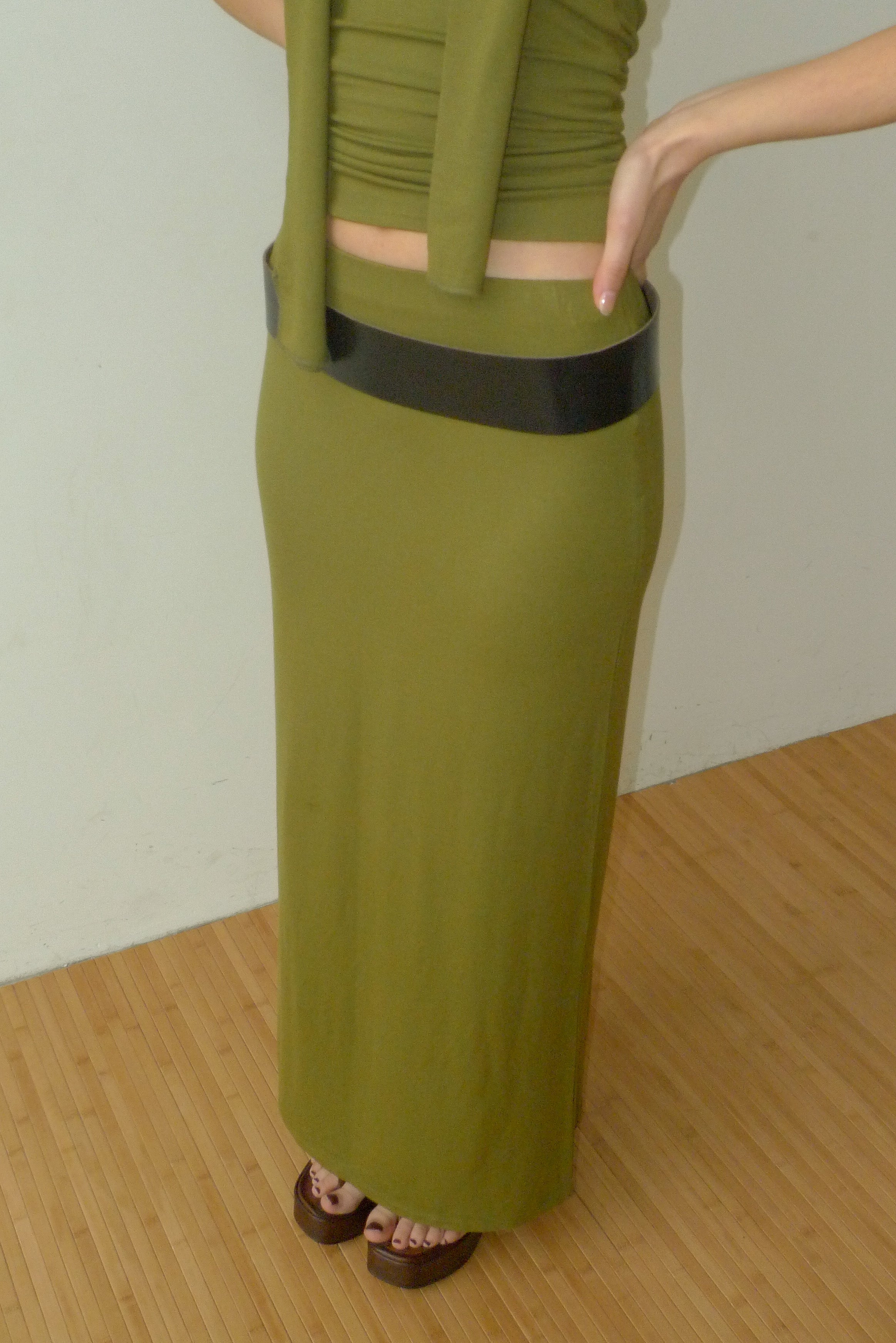 2-way maxi stretch skirt | matcha | last pieces