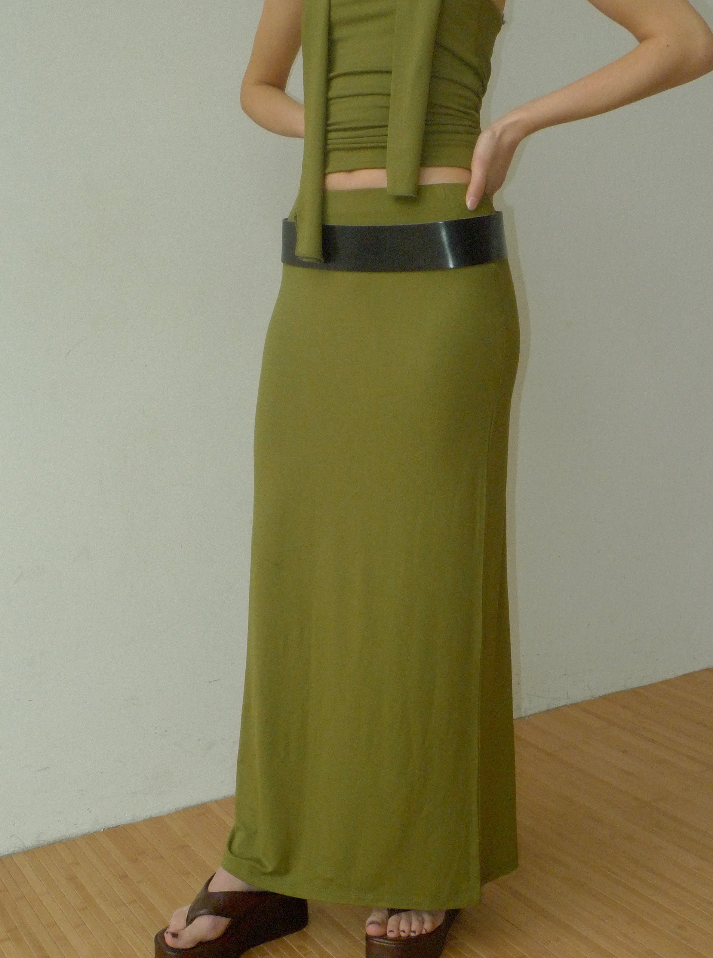 2-way maxi stretch skirt | matcha | last pieces
