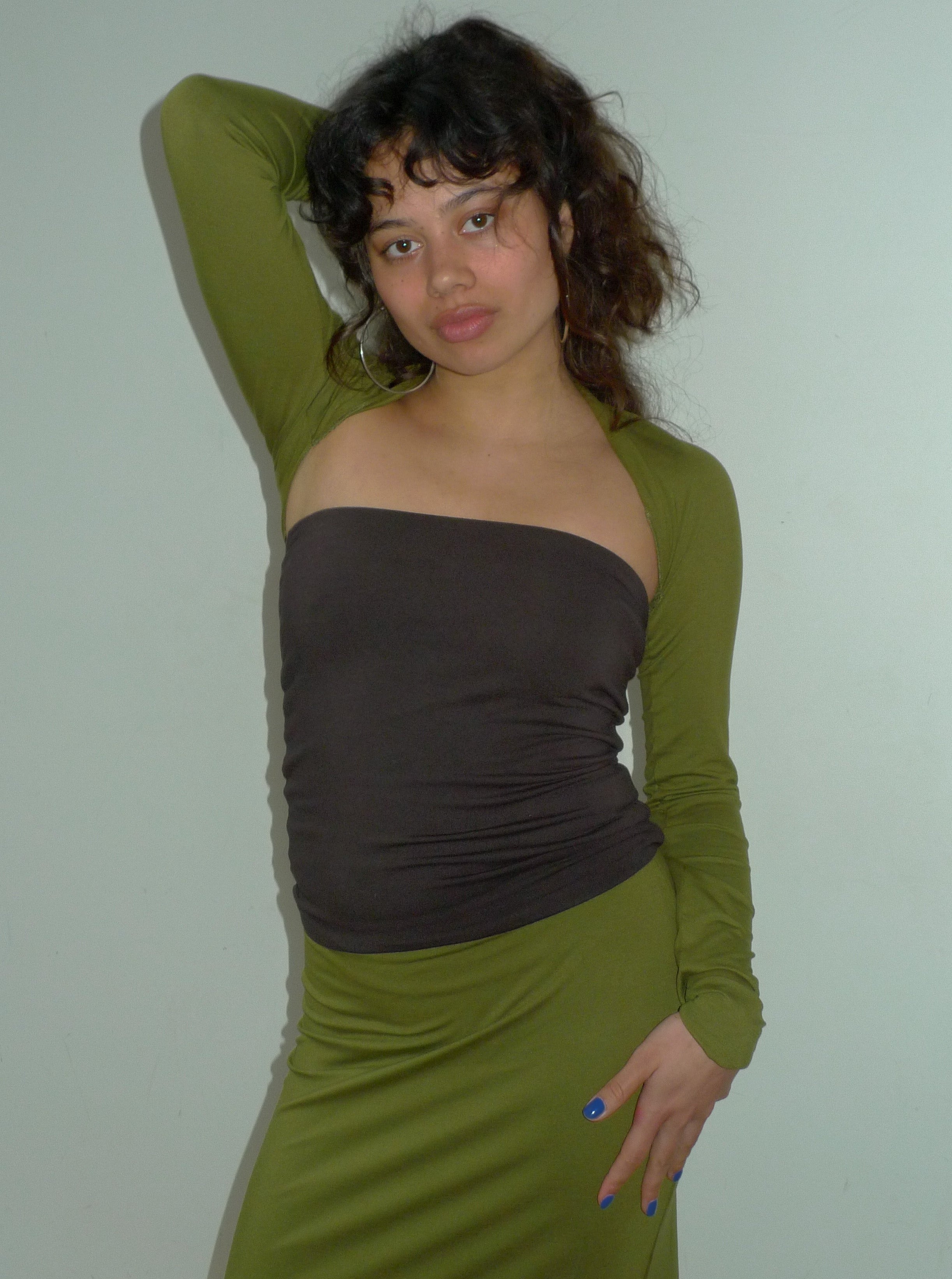 4-way scarf shrug top | matcha | last pieces