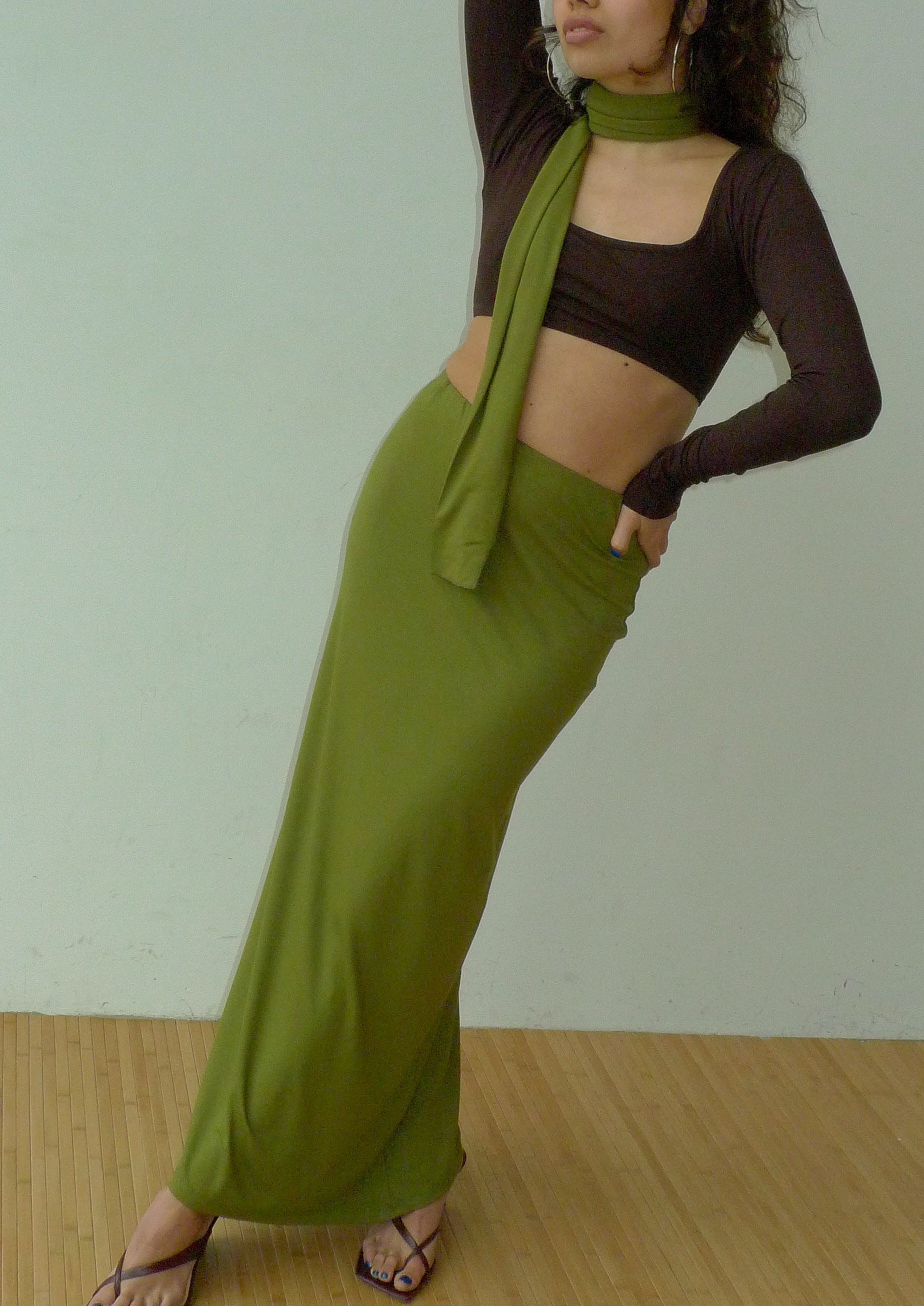4-way scarf shrug top | matcha | last pieces