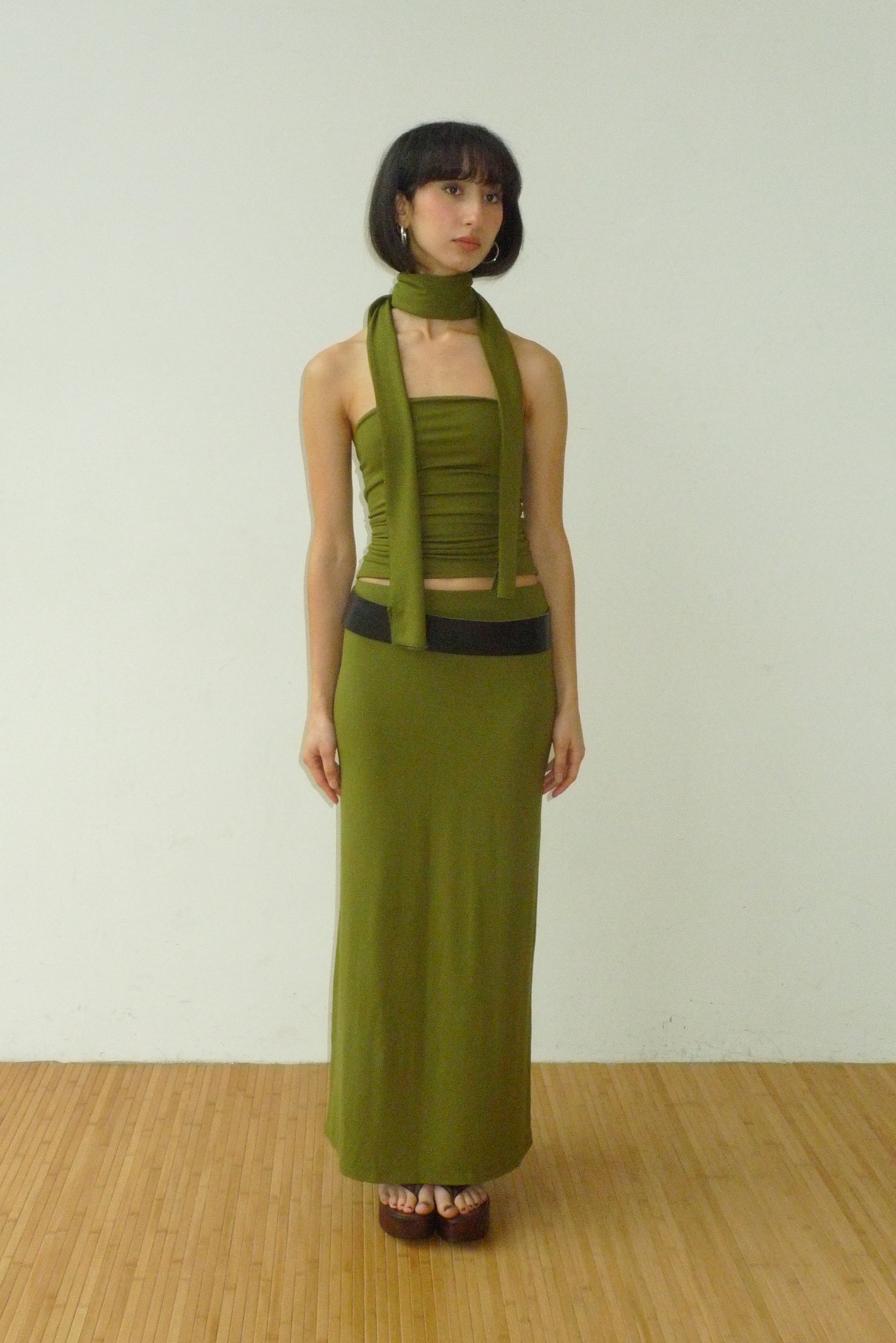 2-way maxi stretch skirt | matcha | last pieces