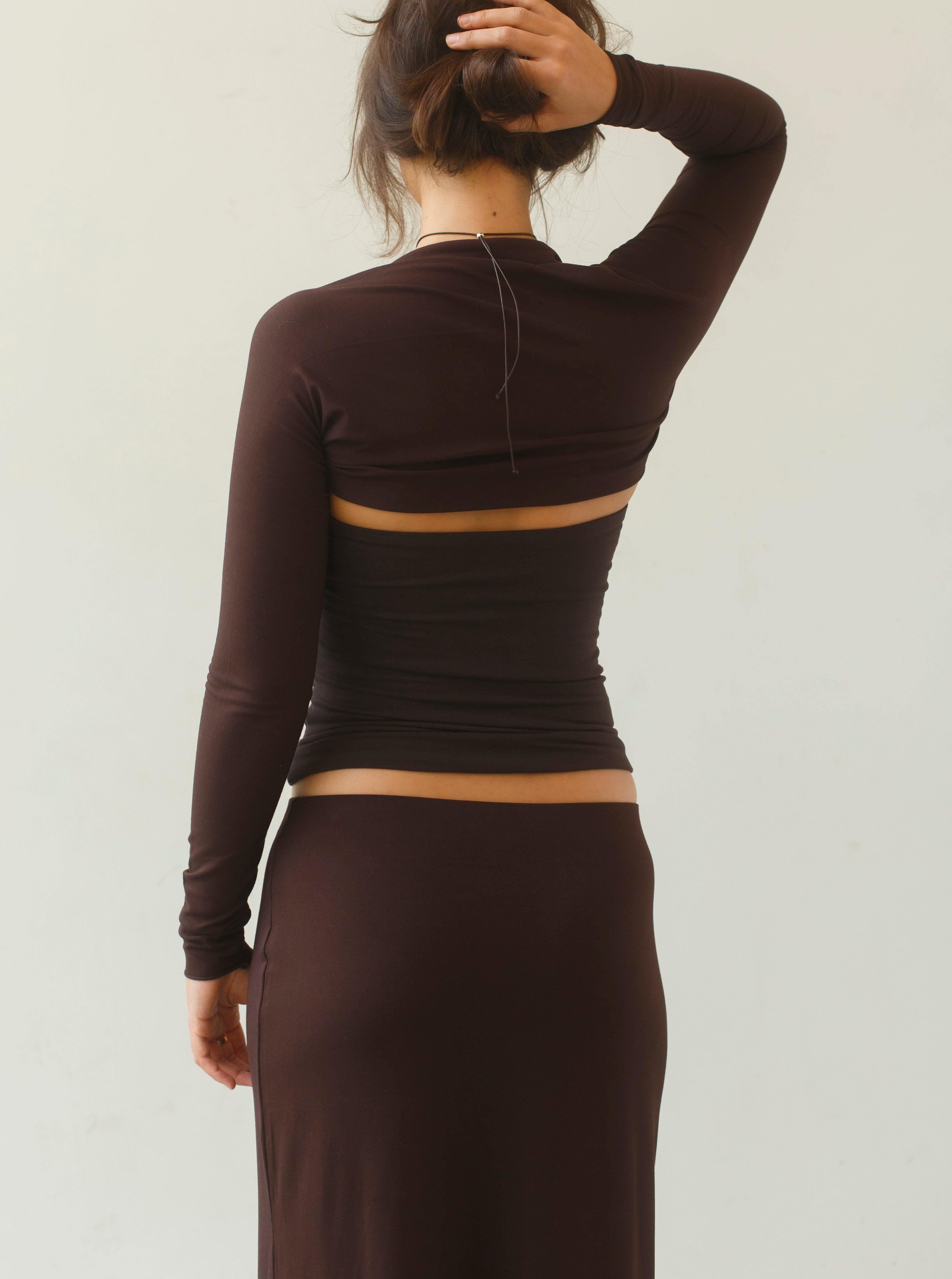 shaped tube top | espresso brown | last pieces