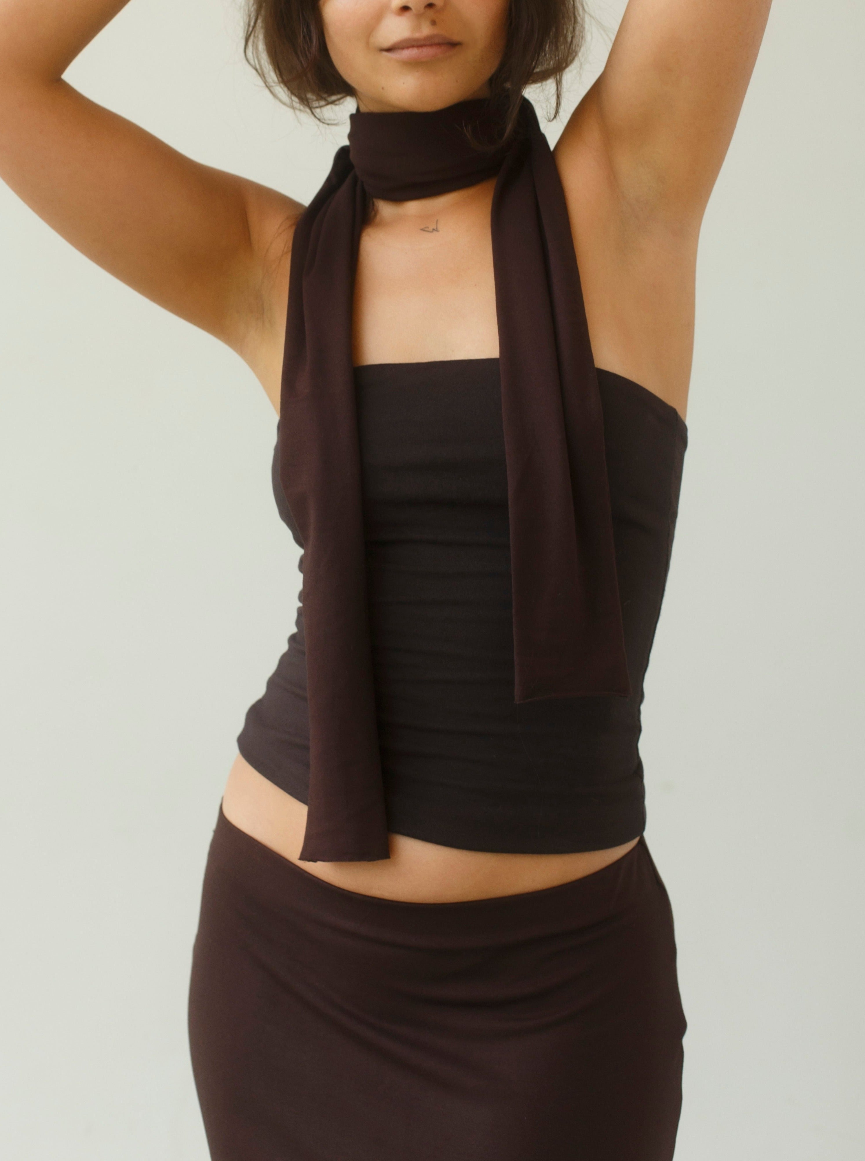 shaped tube top | espresso brown | last pieces