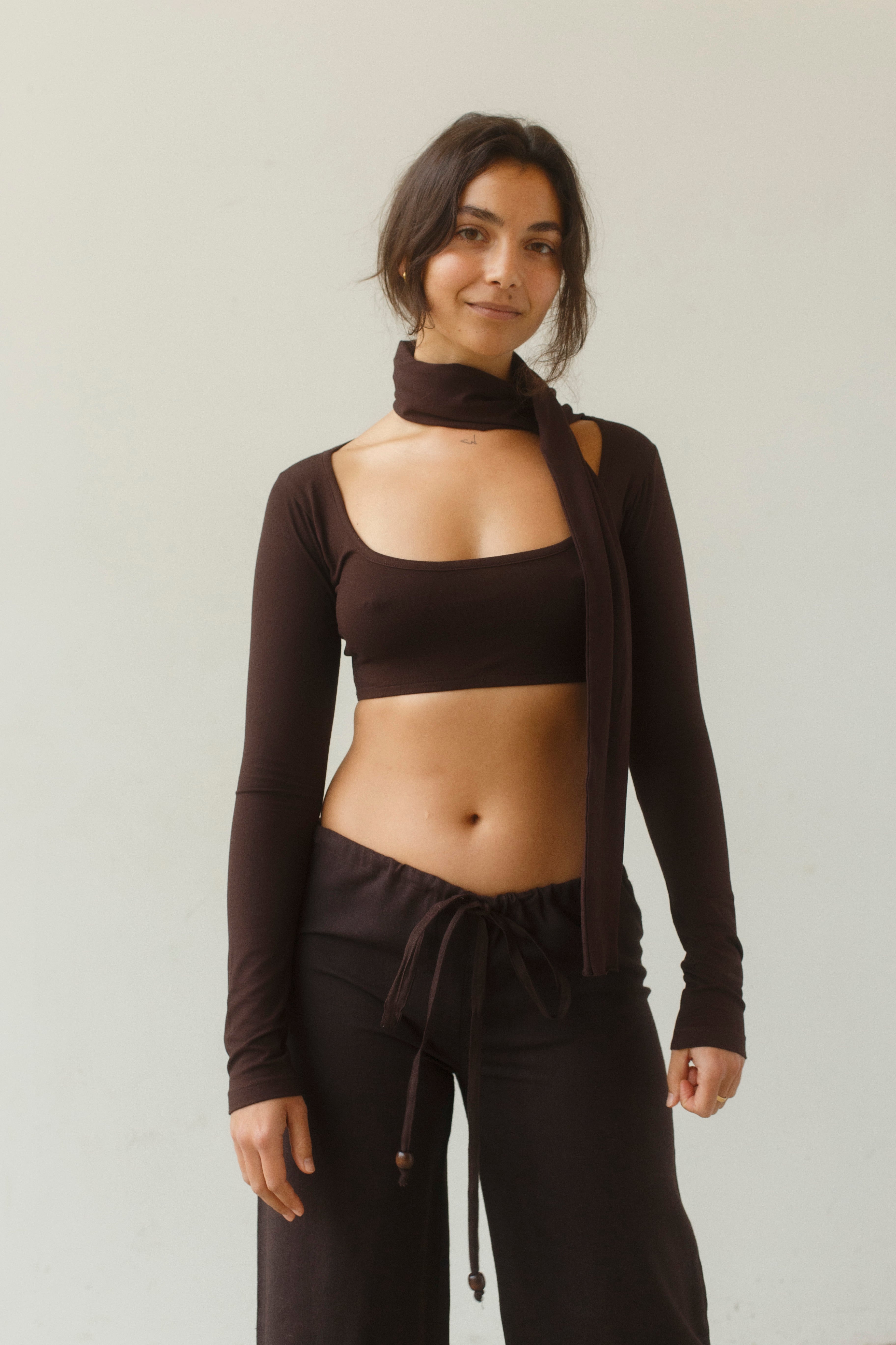 4-way scarf shrug top | espresso