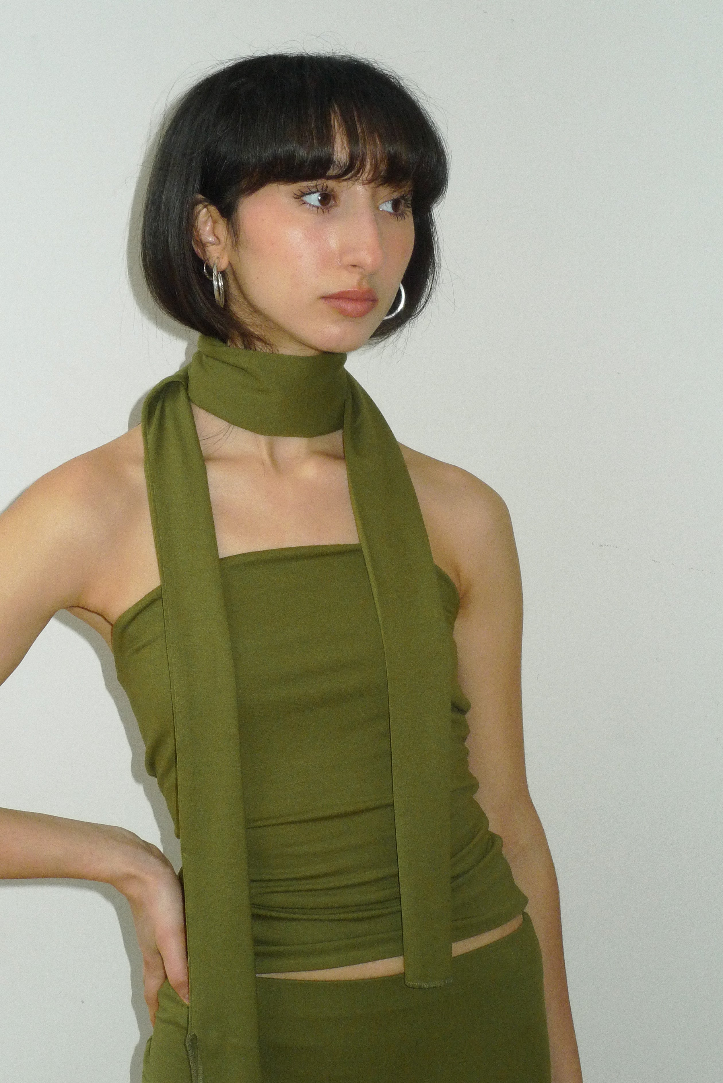 4-way scarf shrug top | matcha